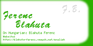 ferenc blahuta business card